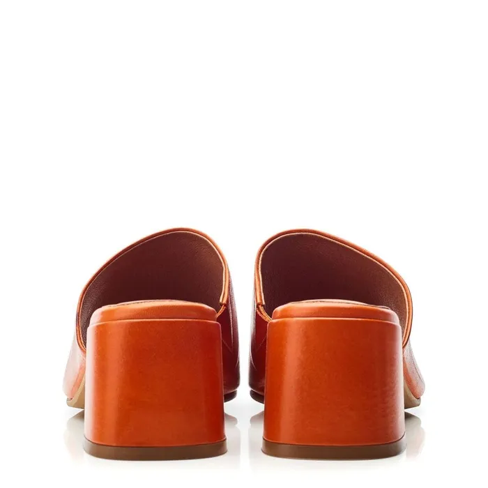 Heeled Sandals Women Moda In Pelle Mikia Orange Leather
