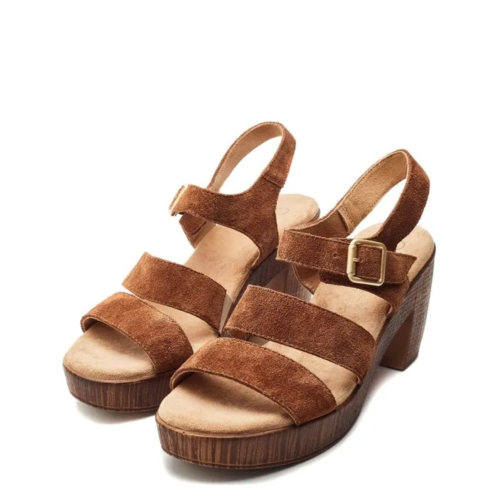 Heeled Sandals Women Moda In Pelle Moniqua Tan Suede