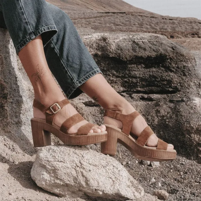 Heeled Sandals Women Moda In Pelle Moniqua Tan Suede