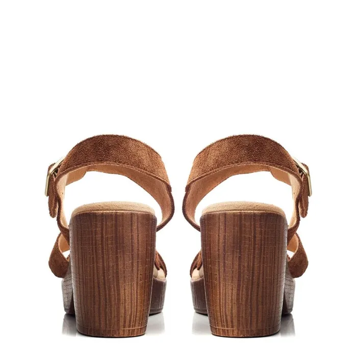 Heeled Sandals Women Moda In Pelle Moniqua Tan Suede