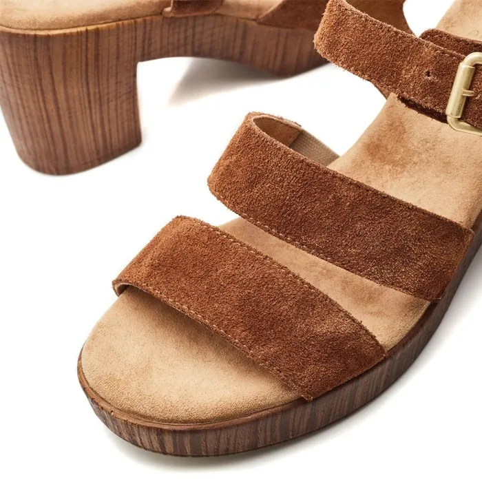 Heeled Sandals Women Moda In Pelle Moniqua Tan Suede