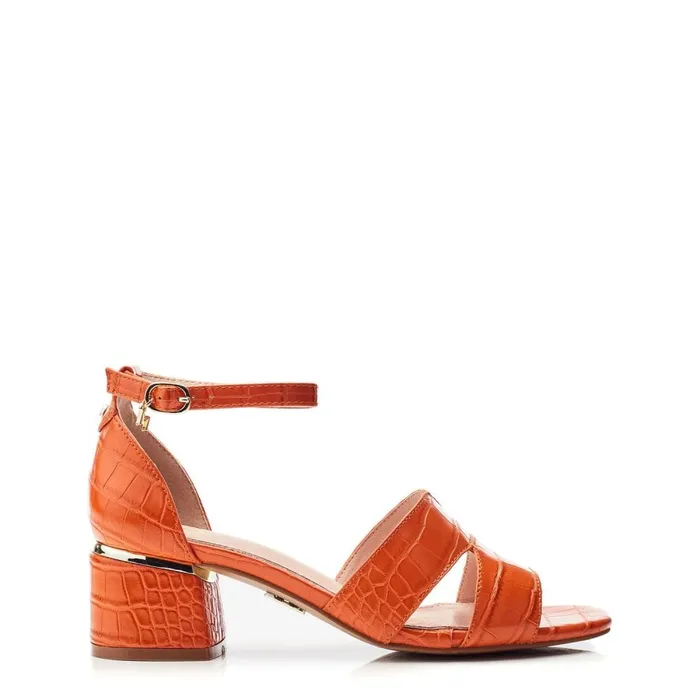Heeled Sandals Women Moda In Pelle Nafiah Orange Porvair