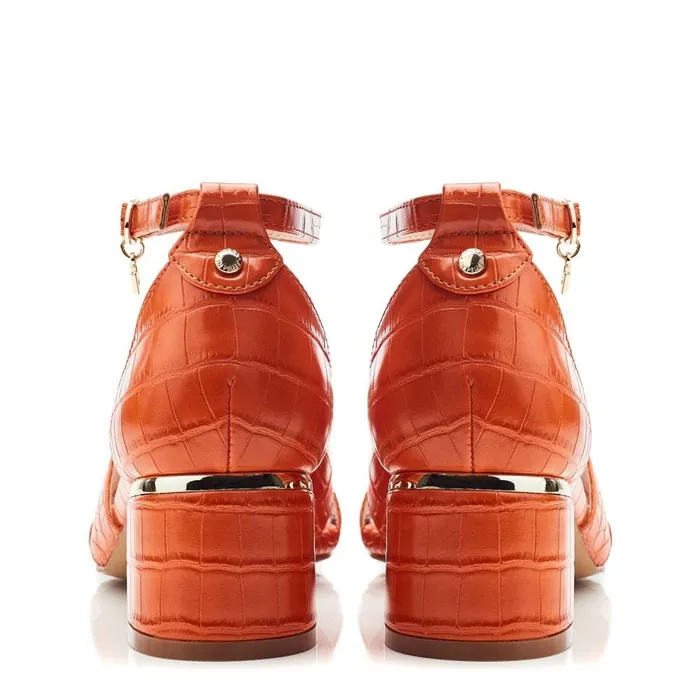 Heeled Sandals Women Moda In Pelle Nafiah Orange Porvair