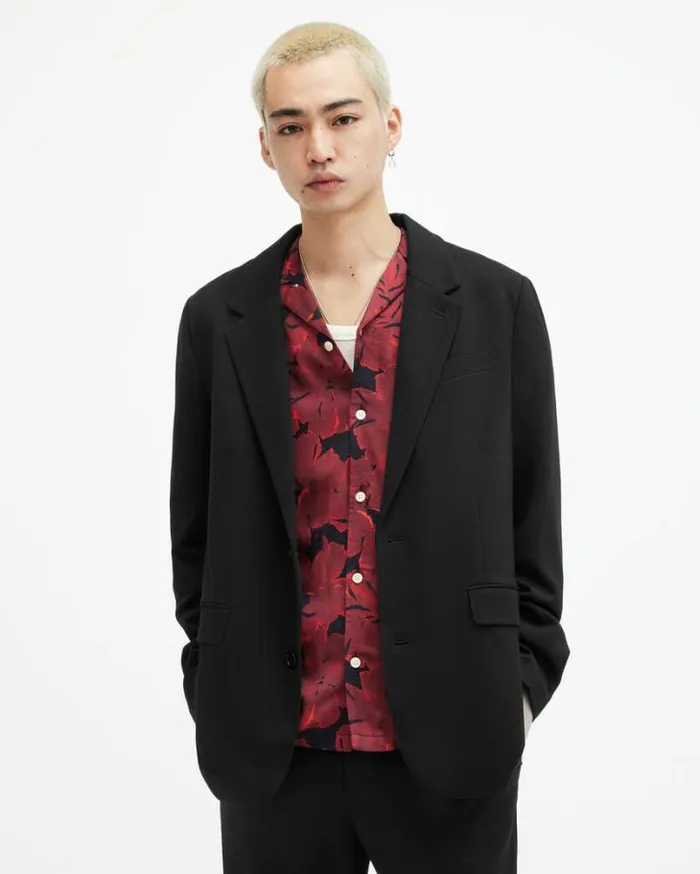 Helm Lightweight Blazer Black Men AllSaints Jackets and Coats