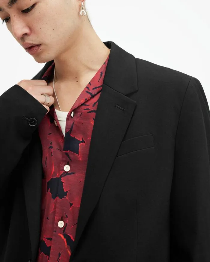 Helm Lightweight Blazer Black Men AllSaints Jackets and Coats