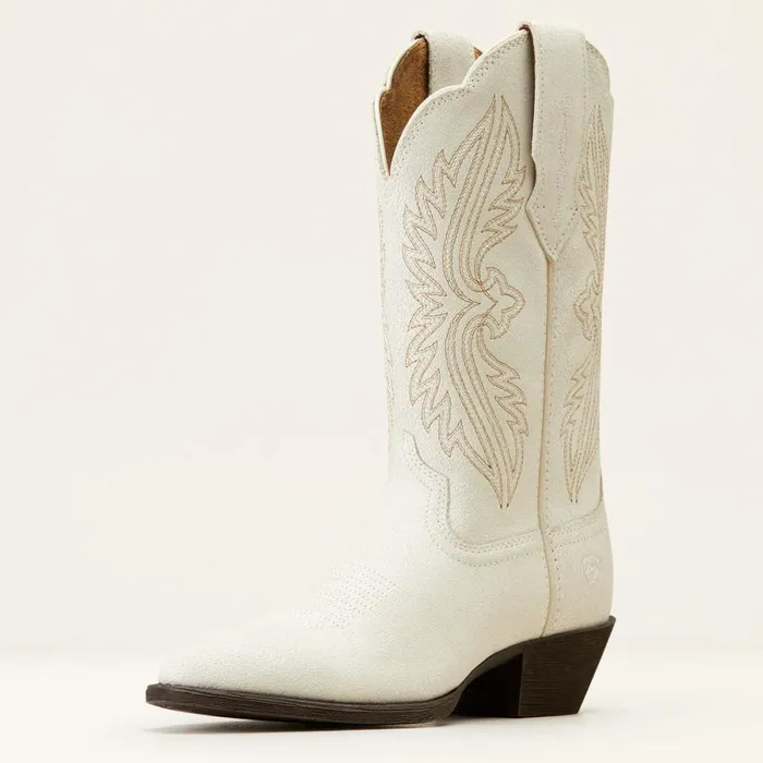Heritage R Toe StretchFit Western Boot Distressed Ivory Women Ariat Western Boots