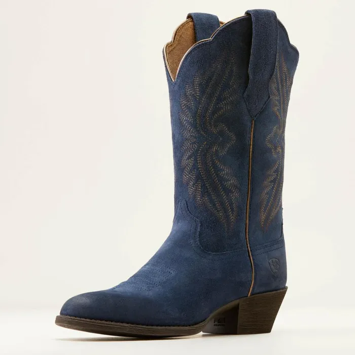 Heritage R Toe StretchFit Western Boot Midnight Navy Suede Women Ariat Western Boots