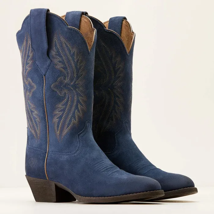 Heritage R Toe StretchFit Western Boot Midnight Navy Suede Women Ariat Western Boots Heritage R Toe StretchFit Western Boot Midnight Navy Suede Women Ariat Western Boots