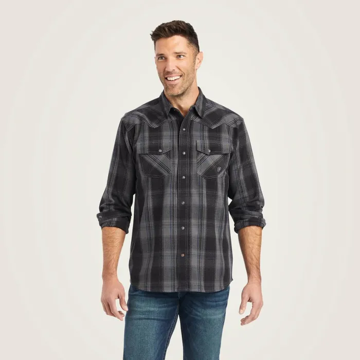 Herrold Retro Fit Shirt Black Men Ariat Button Down Shirts