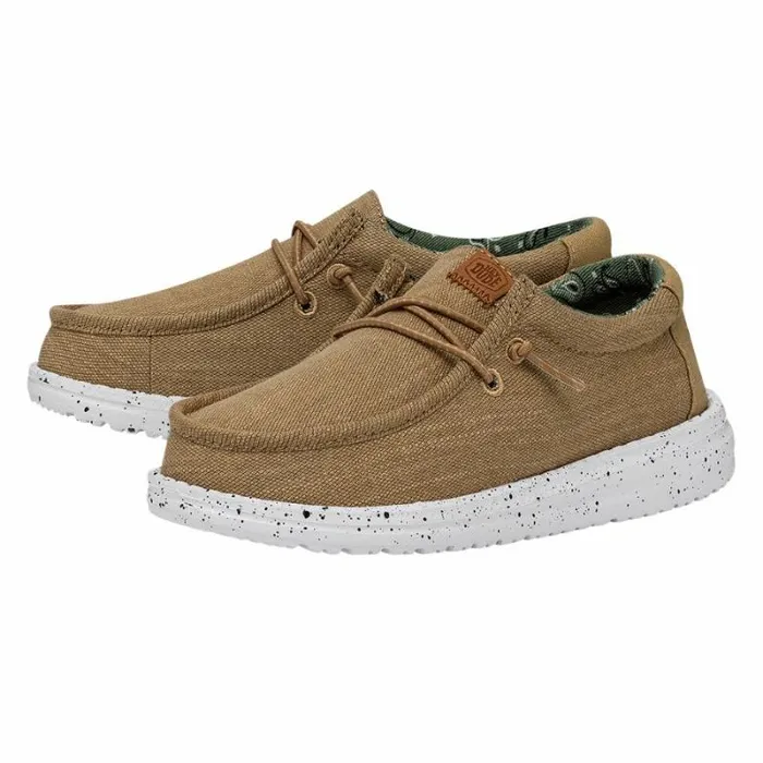Hey Dude Big Kids Wally Youth Washed Canvas Walnut 8211 Kids Hey Dude Big Kids Wally Youth Washed Canvas Walnut 8211 Kids