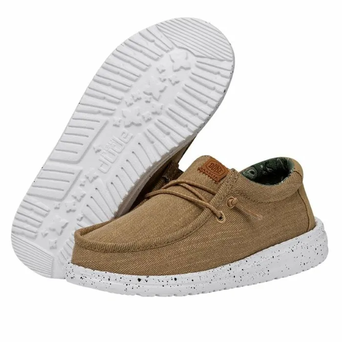 Hey Dude Big Kids Wally Youth Washed Canvas Walnut 8211 Kids Hey Dude Big Kids Wally Youth Washed Canvas Walnut 8211 Kids