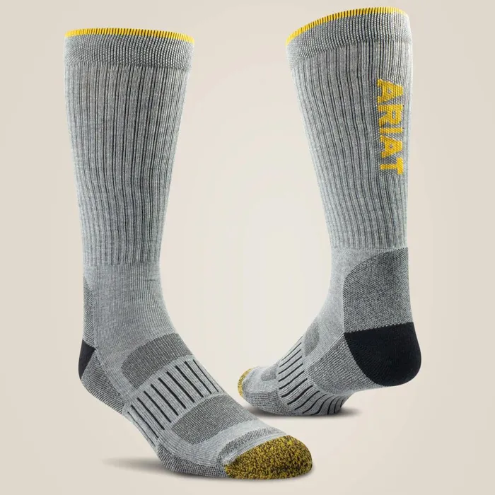 High Performance Tek Work Sock 2 Pair Pack Grey MenWomen Ariat Socks