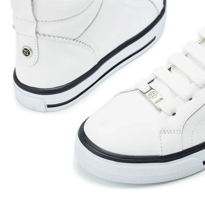 HighTop Trainers Women Moda In Pelle Blaize White Leather
