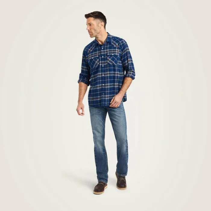 Holcombe Retro Fit Shirt Estate Blue Men Ariat Button Down Shirts Holcombe Retro Fit Shirt Estate Blue Men Ariat Button Down Shirts
