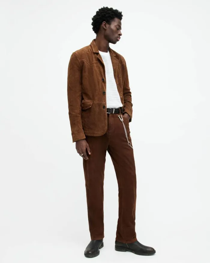Hornett Vintage Washed Suede Blazer Tan Brown Men AllSaints Jackets and Coats Hornett Vintage Washed Suede Blazer Tan Brown Men AllSaints Jackets and Coats