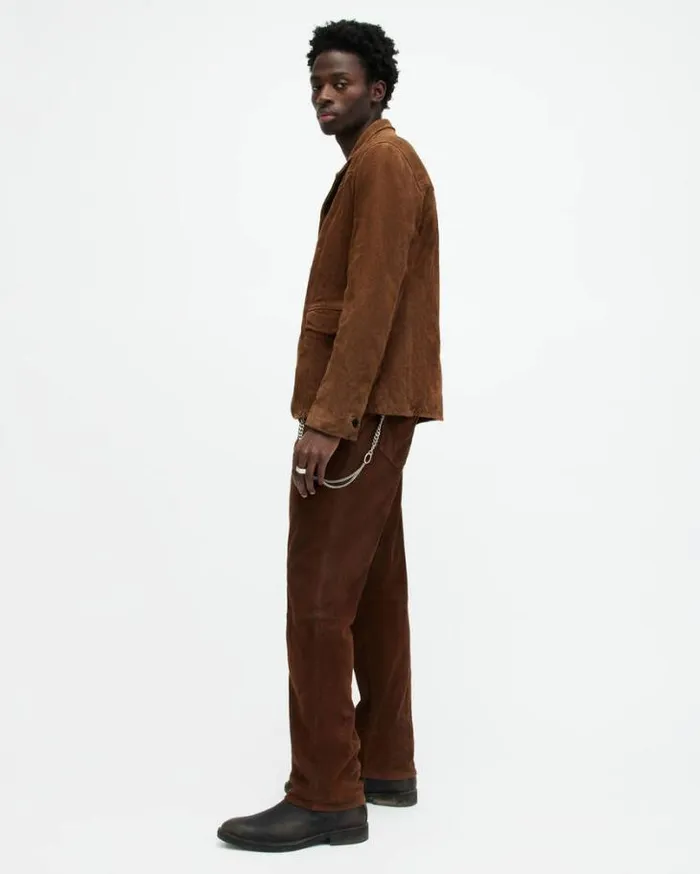 Hornett Vintage Washed Suede Blazer Tan Brown Men AllSaints Jackets and Coats Hornett Vintage Washed Suede Blazer Tan Brown Men AllSaints Jackets and Coats