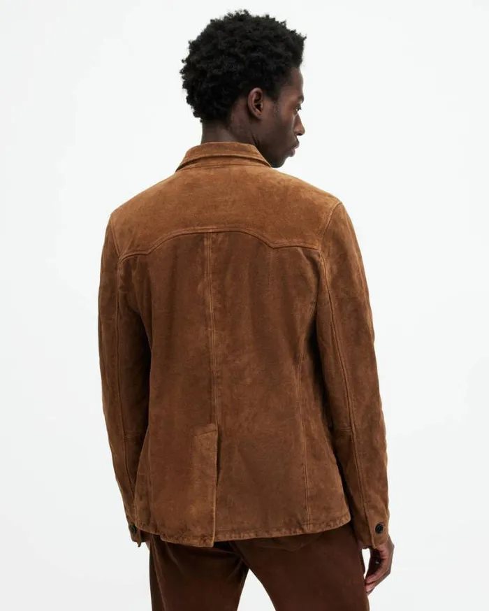 Hornett Vintage Washed Suede Blazer Tan Brown Men AllSaints Jackets and Coats Hornett Vintage Washed Suede Blazer Tan Brown Men AllSaints Jackets and Coats