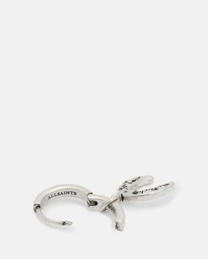 Horseshoe Sterling Silver Hoop Earring Warm Silver Men AllSaints Accessories