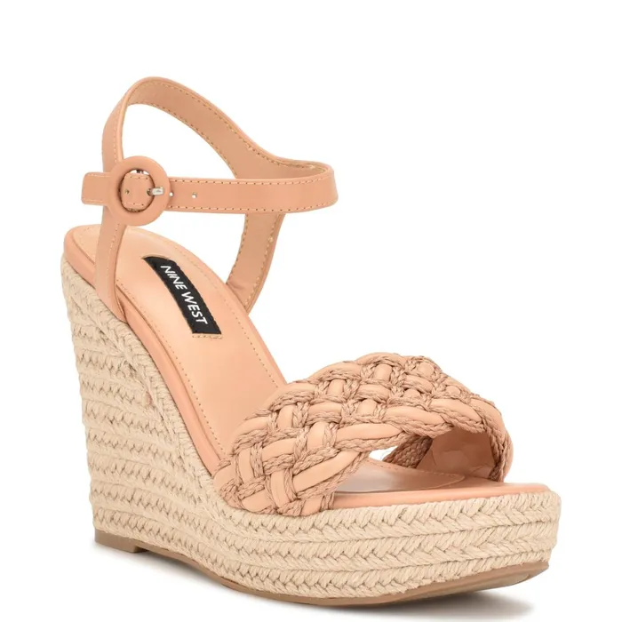 Hosana Espadrille Wedge Sandals Dark Blush Women Nine West High Heels Hosana Espadrille Wedge Sandals Dark Blush Women Nine West High Heels