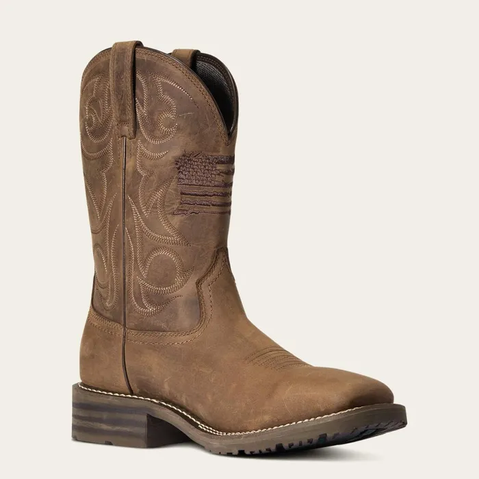 Hybrid Patriot Waterproof Western Boot Distressed Brown Men Ariat Western Boots Hybrid Patriot Waterproof Western Boot Distressed Brown Men Ariat Western Boots