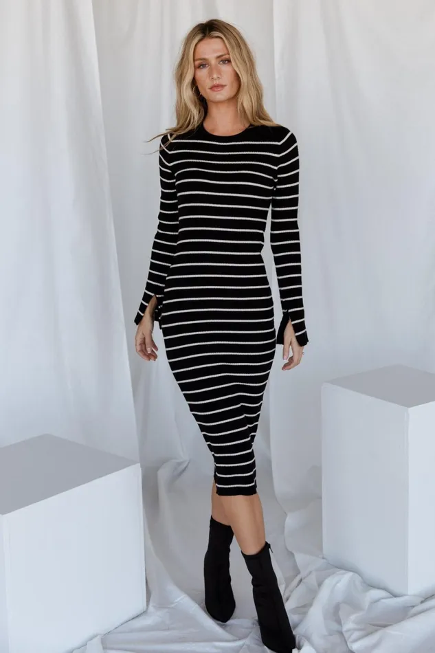 Iggy Sweater Dress Black Ivory Women Baltic Born Sweaters