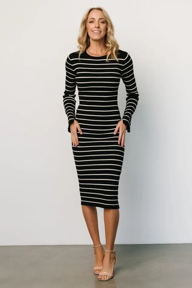 Iggy Sweater Dress Black Ivory Women Baltic Born Sweaters