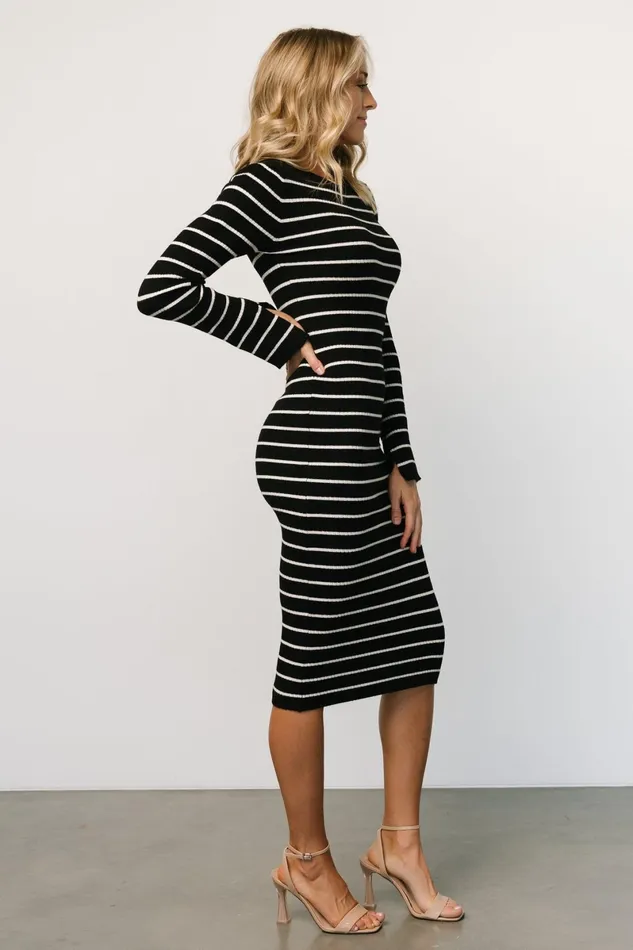 Iggy Sweater Dress Black Ivory Women Baltic Born Sweaters