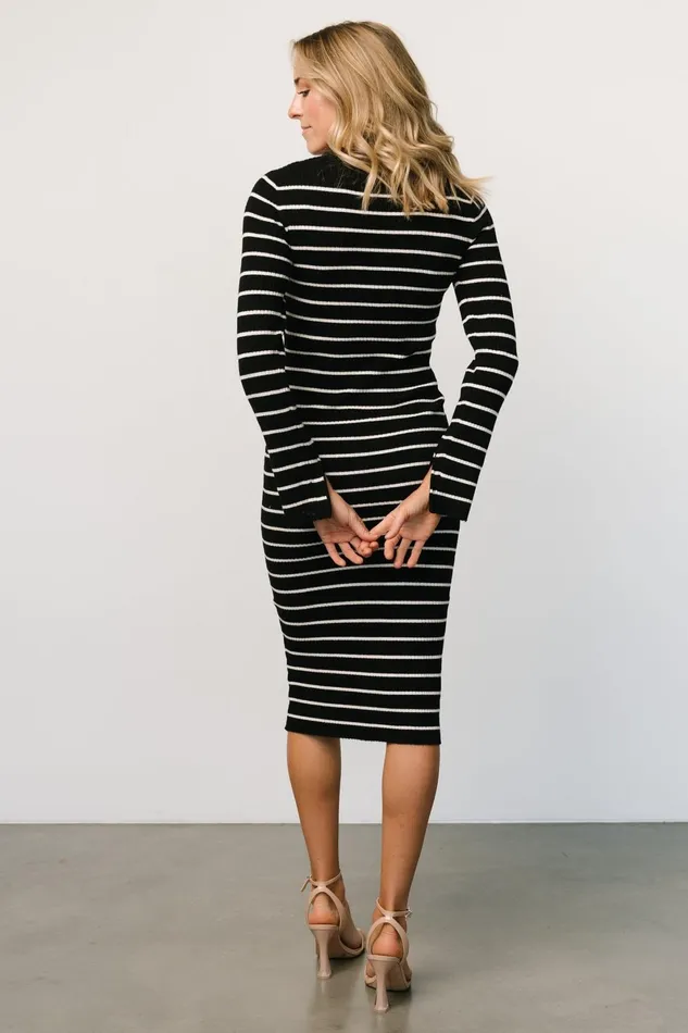 Iggy Sweater Dress Black Ivory Women Baltic Born Sweaters
