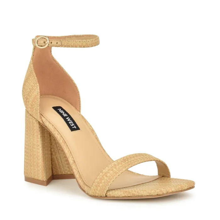 Ilea Ankle Strap Sandals Natural Raffia Women Nine West Dress Ilea Ankle Strap Sandals Natural Raffia Women Nine West Dress