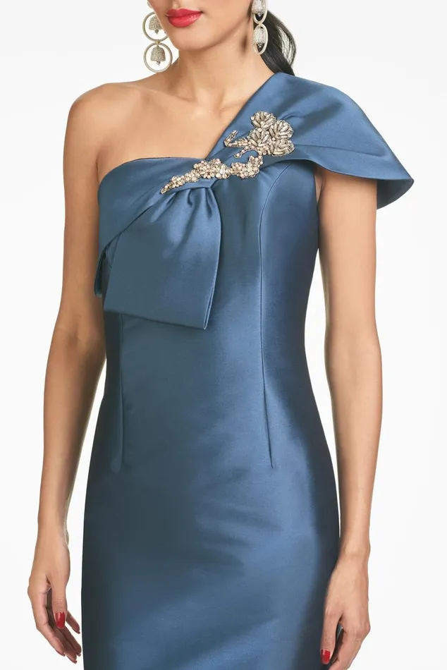 Ines Gown 8211 Steel Blue Women Sachin and Babi Evening