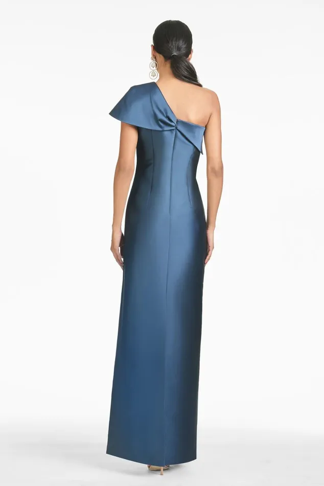 Ines Gown 8211 Steel Blue Women Sachin and Babi Evening