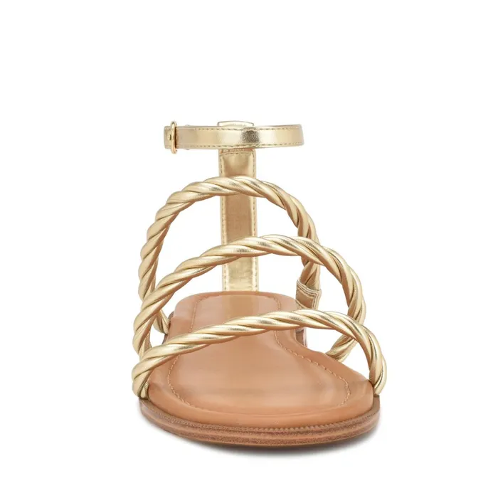 Ipster Ankle Strap Flat Sandals Gold Women Nine West Flats Ipster Ankle Strap Flat Sandals Gold Women Nine West Flats