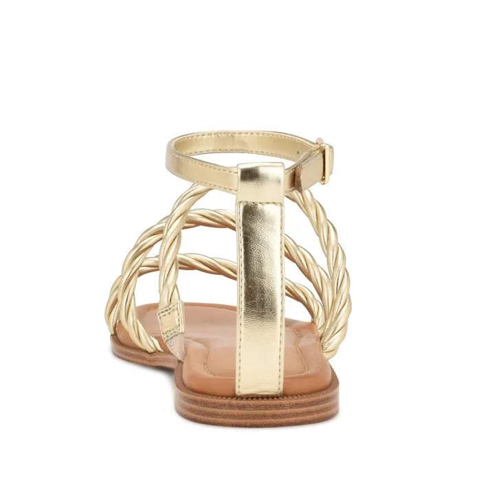 Ipster Ankle Strap Flat Sandals Gold Women Nine West Flats Ipster Ankle Strap Flat Sandals Gold Women Nine West Flats