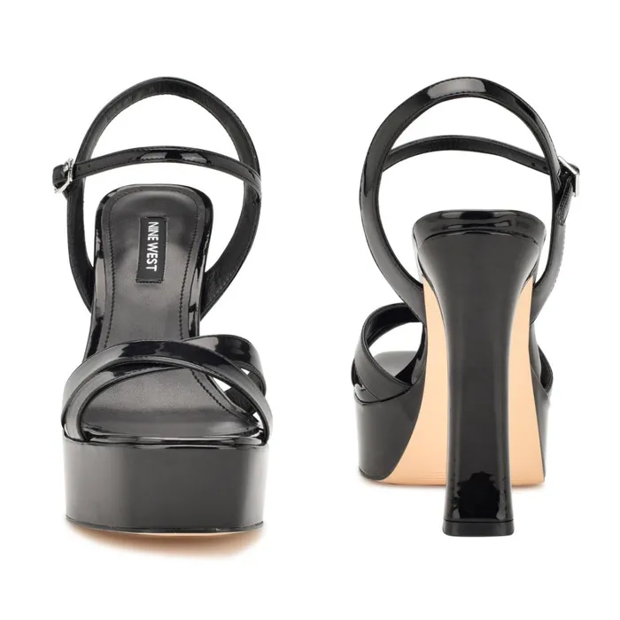 Iriv Platform Sandals Black Patent Women Nine West Platforms Iriv Platform Sandals Black Patent Women Nine West Platforms