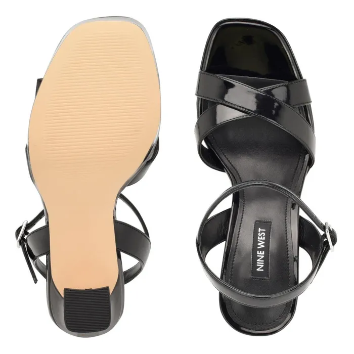 Iriv Platform Sandals Black Patent Women Nine West Platforms Iriv Platform Sandals Black Patent Women Nine West Platforms