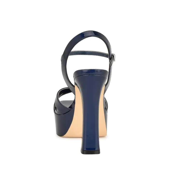 Iriv Platform Sandals Blue Patent Women Nine West Dress Iriv Platform Sandals Blue Patent Women Nine West Dress