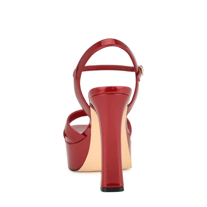 Iriv Platform Sandals Red Patent Women Nine West Heeled Iriv Platform Sandals Red Patent Women Nine West Heeled