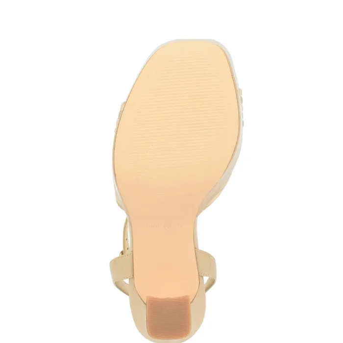 Irna Platform Ankle Strap Knotted Sandals Light Natural Patent Women Nine West Dress Irna Platform Ankle Strap Knotted Sandals Light Natural Patent Women Nine West Dress