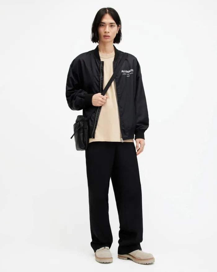 Isac Oversized Crew Neck TShirt Toffee Taupe Men AllSaints TShirts