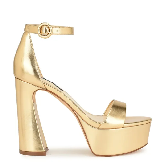 Ivana Ankle Strap Sandals Platino Women Nine West Dress