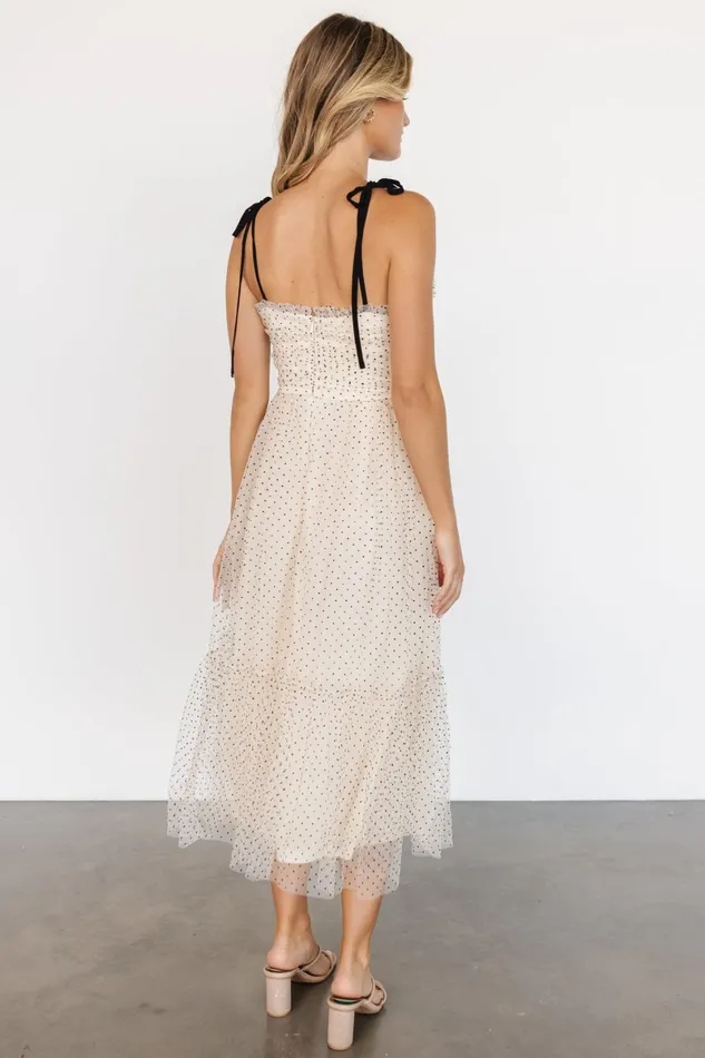 Izzy Tulle Midi Dress Cream Black Women Baltic Born Tulle Styles