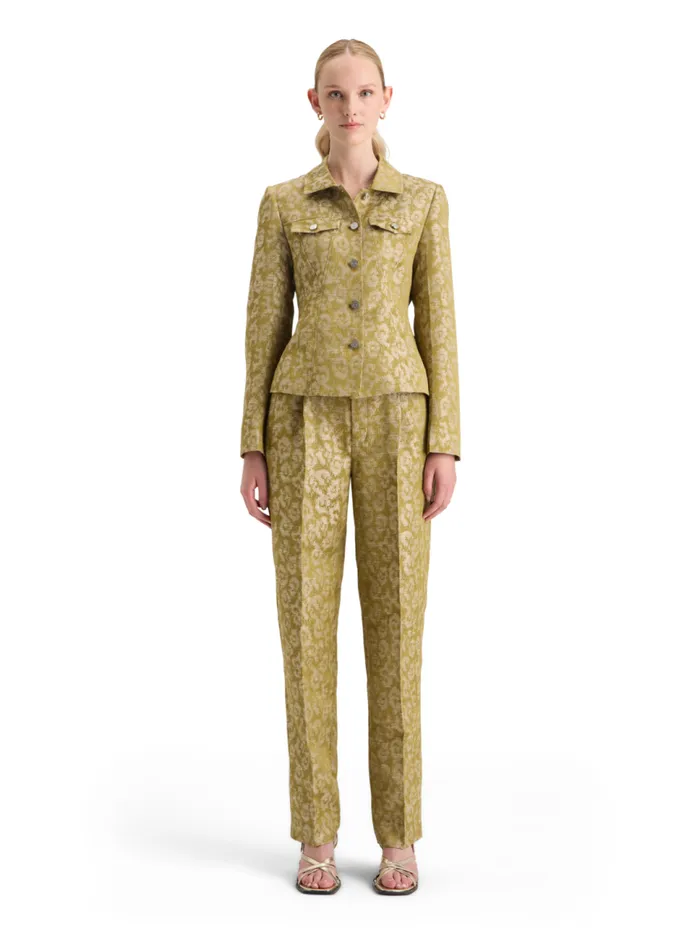 JACQUARD FITTED TRUCKER BLAZER Ikat Leopard Women Scotch and Soda Blazers