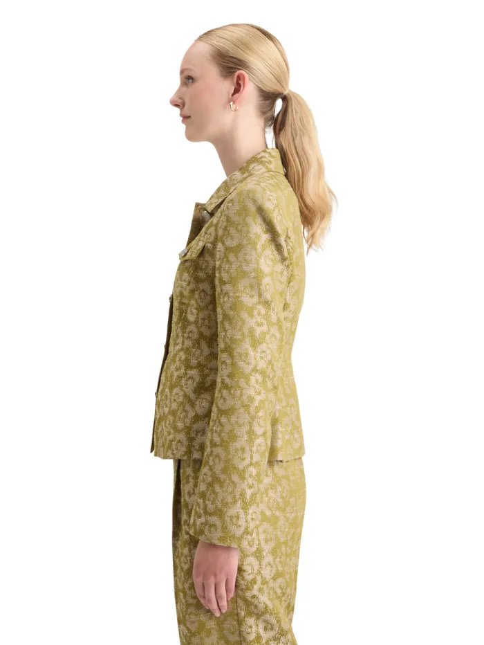 JACQUARD FITTED TRUCKER BLAZER Ikat Leopard Women Scotch and Soda Blazers