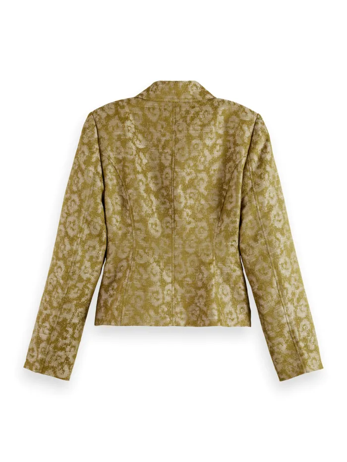 JACQUARD FITTED TRUCKER BLAZER Ikat Leopard Women Scotch and Soda Blazers
