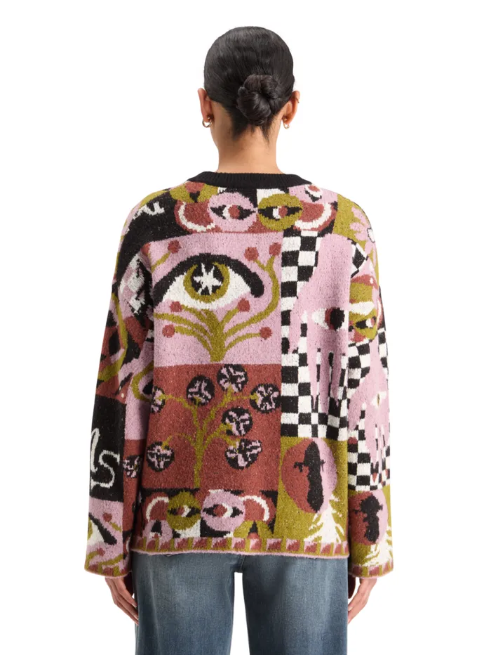 JACQUARD OVERSIZED PULLOVER Free Mind Jacquard Women Scotch and Soda Knitwear JACQUARD OVERSIZED PULLOVER Free Mind Jacquard Women Scotch and Soda Knitwear