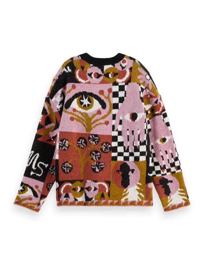 JACQUARD OVERSIZED PULLOVER Free Mind Jacquard Women Scotch and Soda Knitwear JACQUARD OVERSIZED PULLOVER Free Mind Jacquard Women Scotch and Soda Knitwear