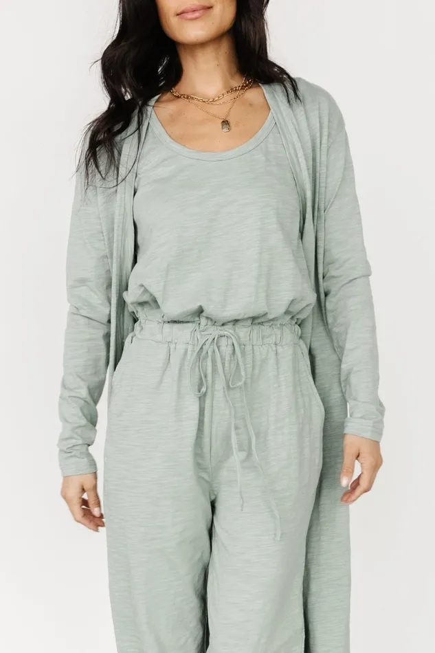 Janae Jumpsuit Cardigan Set Sage Women Baltic Born Cardigans