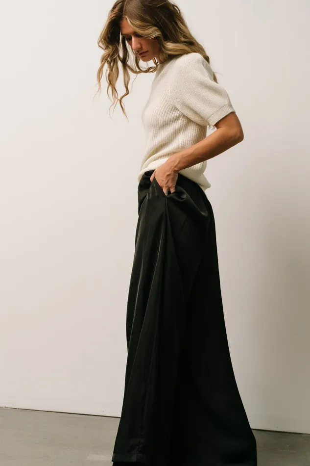 Jayla Palazzo Satin Pant Black Women Baltic Born Pants