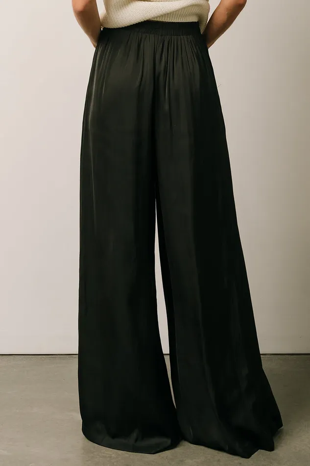 Jayla Palazzo Satin Pant Black Women Baltic Born Pants