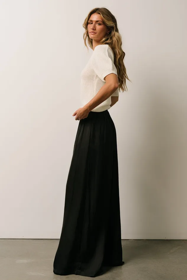 Jayla Palazzo Satin Pant Black Women Baltic Born Pants